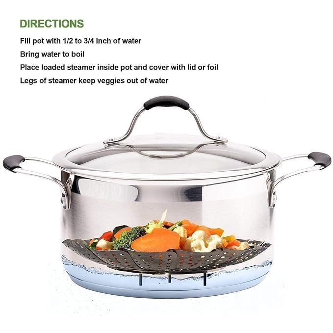 Foldable Stainless Steel Steamer Basket