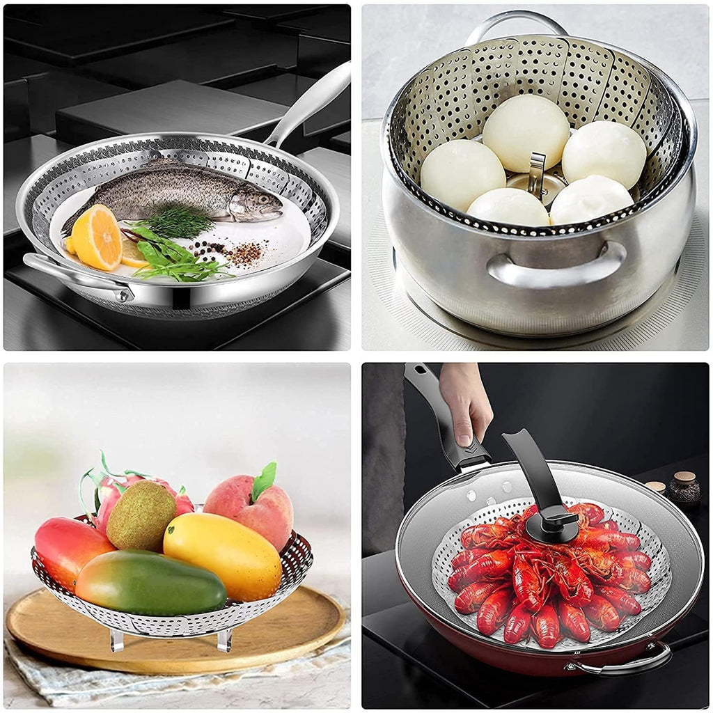 Foldable Stainless Steel Steamer Basket