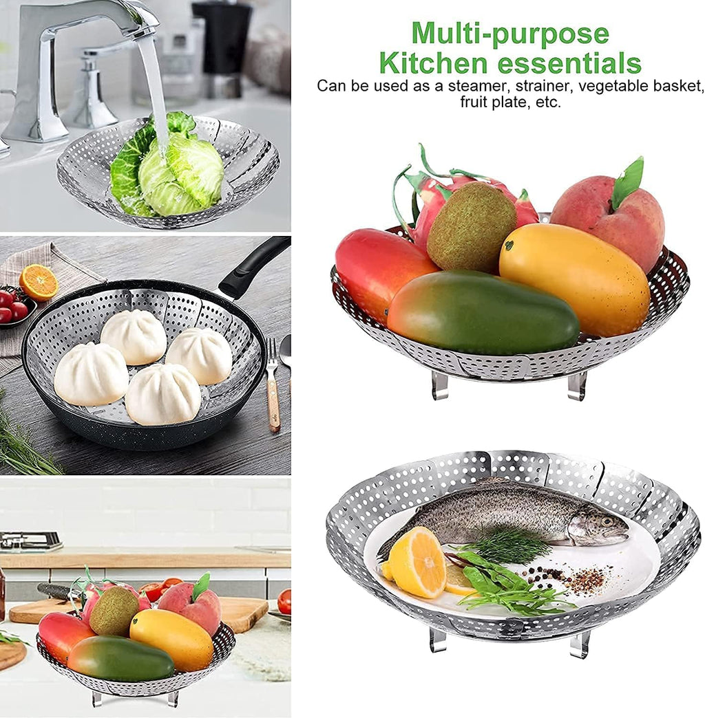 Foldable Stainless Steel Steamer Basket